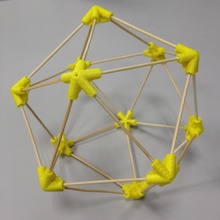 icosaedro vertice del connettore l'istruzione back school 3d print model - Mito3D