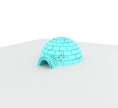 iglu 20 mistura modelo colorido eskimo casa 3d print model - Mito3D