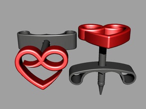 infinity love ear ring fashion accessory nobel sla valentine's day 3d print model - Mito3D