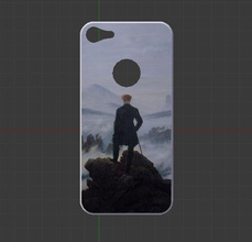 ip7 zurück Fall wanderer über dem Meer von Nebel gadgets Farbe iphone 7 mixed bag textur 3d print model - Mito3D