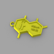 ir -iridium key-ring moda elementi portachiavi tavola periodica 3d print model - Mito3D