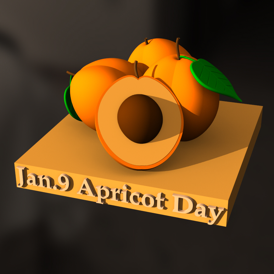 jan 9th - apricot day set kristoffer narvacan fruit january sweet 3D print model - Mito3D