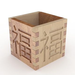 japanese box knobs wood 3d print model - Mito3D