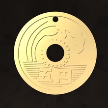 o charme japonês de 4 a arte moeda ouro sorte 3d print model - Mito3D