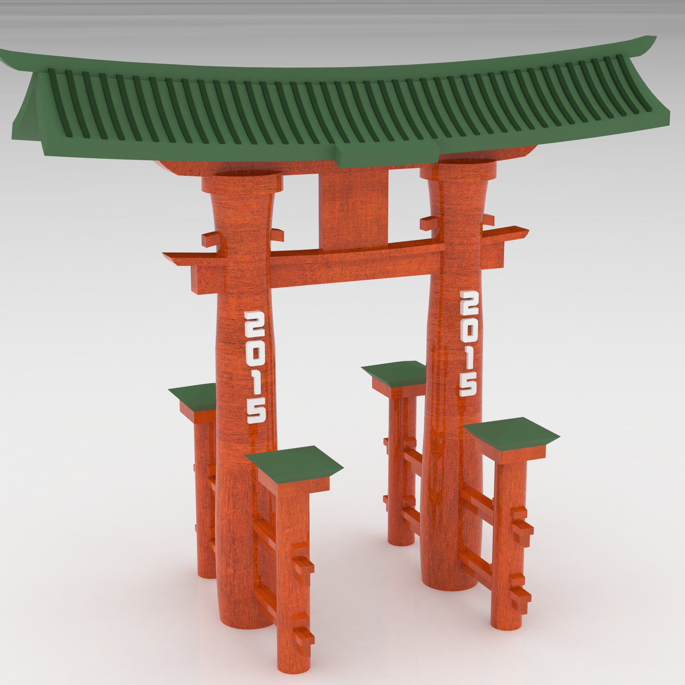 japonês portão de 2015 a arte japão o ano novo 3D print model - Mito3D
