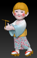 menina japonesa a arte de cor boneca figurinhas garota japão 3d print model - Mito3D