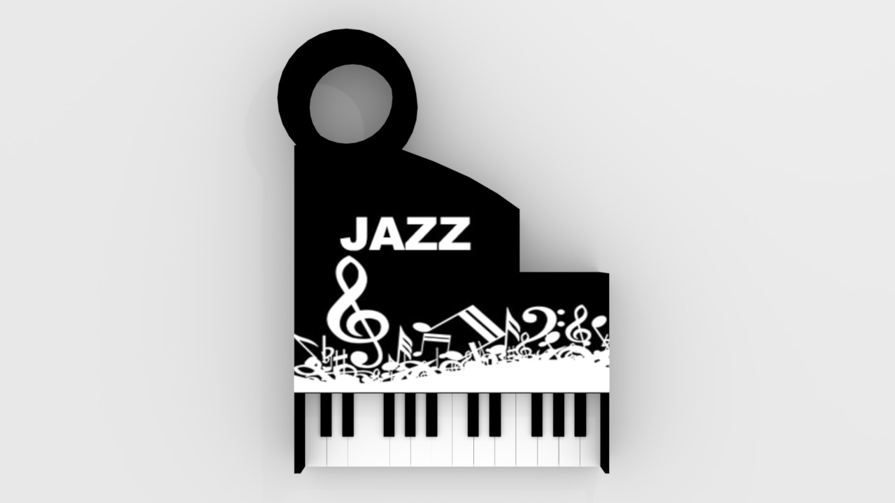 jazz piano keychain fashion color 3D print model - Mito3D