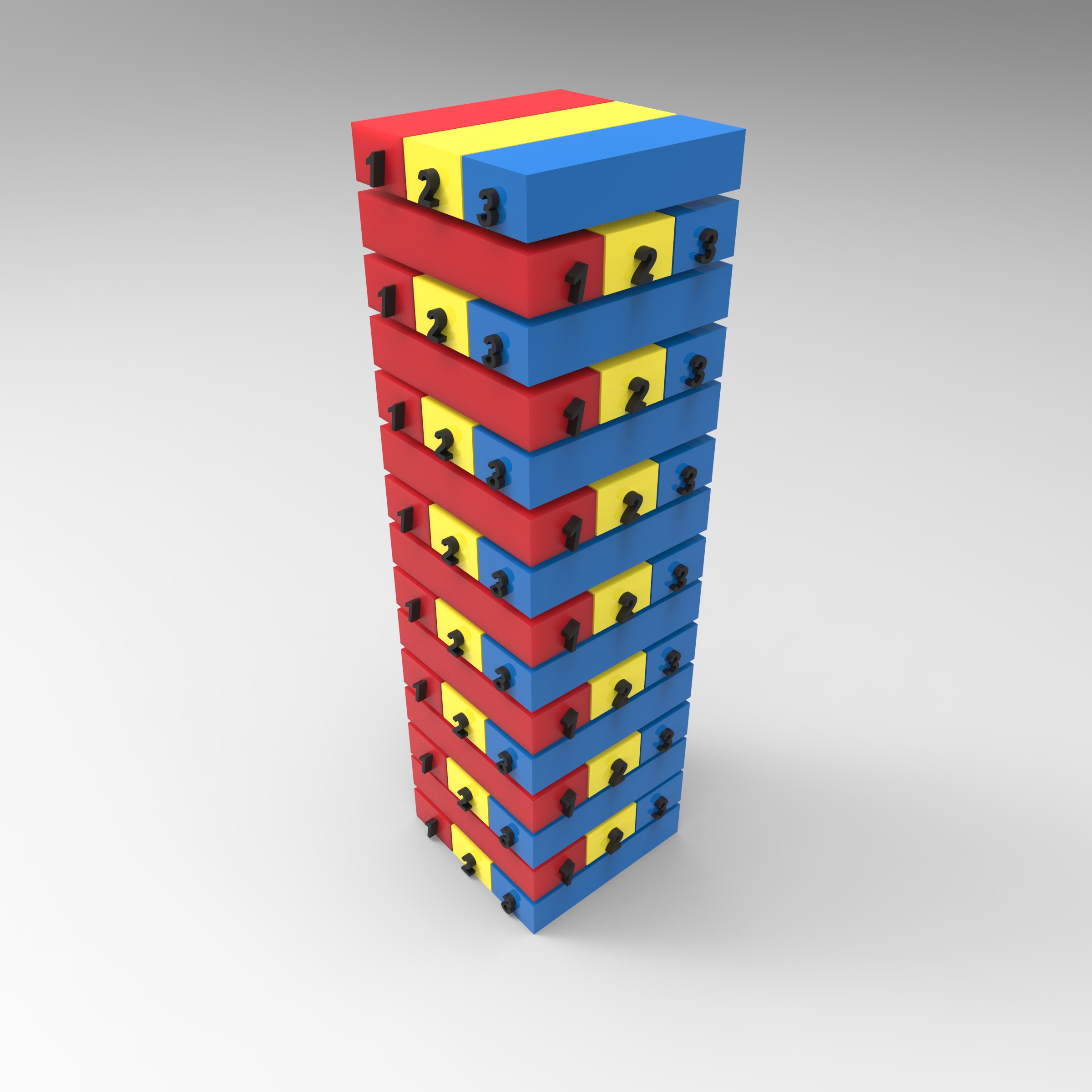 Jenga brinquedos números 3D print model - Mito3D