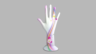 joyería de pie la mano moda color titular 3d print model - Mito3D