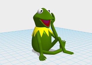 kermit frog tools cartoon color muppets 3d print model - Mito3D