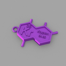 kr -krypton key-ring moda elementi portachiavi tavola periodica 3d print model - Mito3D