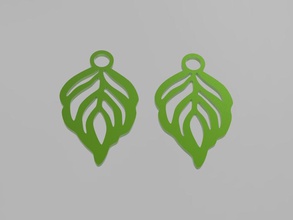 leaf earrings fashion accecories jewelry 3d print model - Mito3D