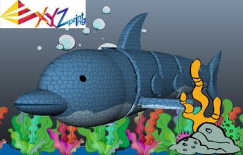 lego inspiré des dauphins les jouets couleur du modèle de l'imprimante dolphin texturé 3d print model - Mito3D
