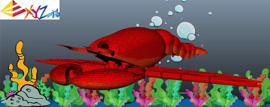 lego inspirado lagosta brinquedos articulada arts modelo colorido de cor da impressora a textura do 3d print model - Mito3D