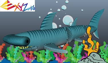 lego inspired shark toys colored model printer plastic textured uv map 3d print model - Mito3D