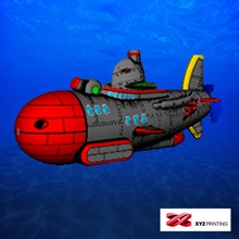lego inspired submarine toys colored printer davinci toy textured model 3d print model - Mito3D