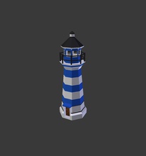 lighthouse 2 education blue color house light mixed bag texture 3d print model - Mito3D