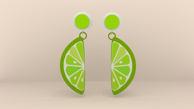 lime earrings fashion color style 3d print model - Mito3D