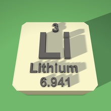 lithium periodic table fridge magnet education 3d print model - Mito3D