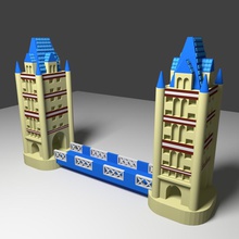 Londra Köprüsü Kulesi sanat köprü bina ekran london minyatür kule 3d print model - Mito3D