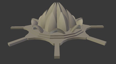 lotus temple famous building art 3d print model - Mito3D