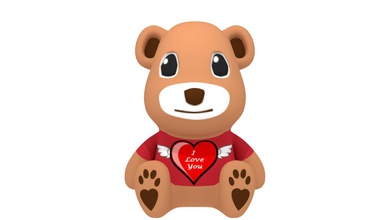 love bear fashion color valentines 3d print model - Mito3D