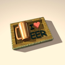 love beer sign art design fathers day father's gift 3d print model - Mito3D