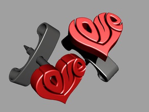 love ear ring fashion accessory nobel sla valentine's day 3d print model - Mito3D