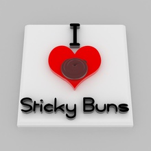 love sticky buns bun day 21st feb art ilovestickybuns stickybun 3d print model - Mito3D