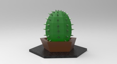 low poly cactus 1 art 3d print model - Mito3D