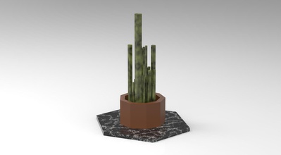low poly cactus 2 art 3d print model - Mito3D