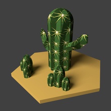 low-poly-Kaktus - Spielzeug 3d print model - Mito3D