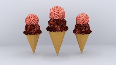 low poly ice cream art color 3d print model - Mito3D