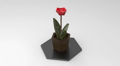 low poly rose art 3d print model - Mito3D