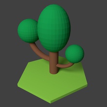 low poly árvore - oblonga brinquedos 3d print model - Mito3D