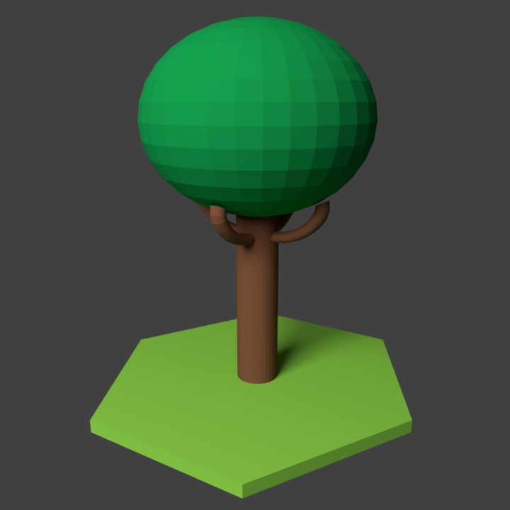 low poly tree - semi sphere toys 3D print model - Mito3D