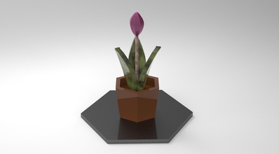 low poly tulip art 3d print model - Mito3D