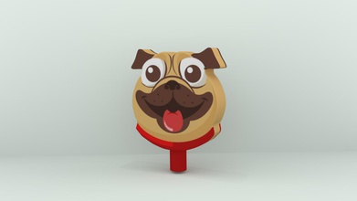 lucky dog lápiz topper la educación color perro 3d print model - Mito3D