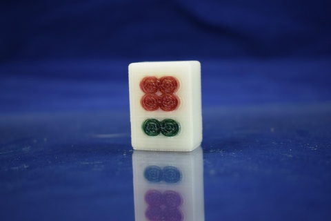 Mahjong 6 Punkte Fliese twiesner Farbe Spiel 3d print model - Mito3D