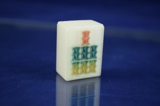 mahjong di bambù 7 tile i giocattoli colore gioco piastrella 3d print model - Mito3D