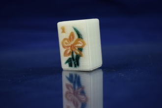 mahjong azulejos de la flor 1 los juguetes color juego azulejo 3d print model - Mito3D