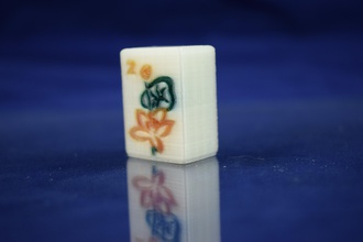 2 mahjong çini çiçek oyuncaklar renk oyun karo 3d print model - Mito3D