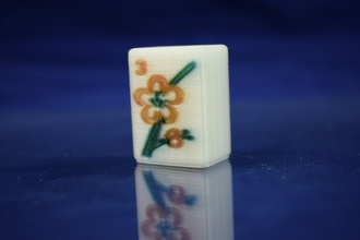 mahjong tile flower 3 toys color game 3d print model - Mito3D