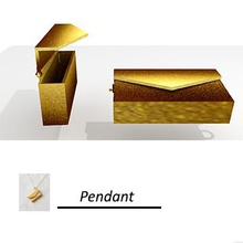 envelope de correio perndant a moda cor ouro amor pingente colar o dia dos namorados 3d print model - Mito3D