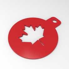 maple leaf Kaffee-Schablone Kunst Kanada-Tag 3d print model - Mito3D