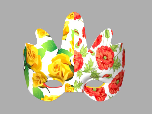 mardi gras mask fashion color 3D print model - Mito3D