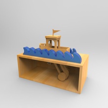 mechanische Schiff - Spielzeug mechanisch ist mechanisches 3d print model - Mito3D