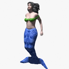 mermaid art beautiful color fish sea sexy woiman 3d print model - Mito3D