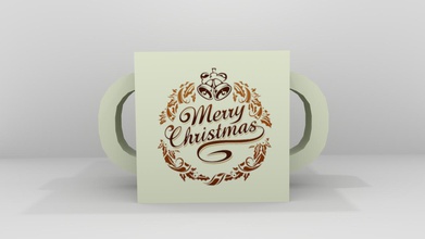 merry christmas Becher Haushaltswaren Weihnachten Farbe 3d print model - Mito3D