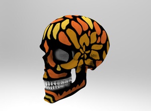 mexican skull art color culture dia halloween los muertos 3d print model - Mito3D